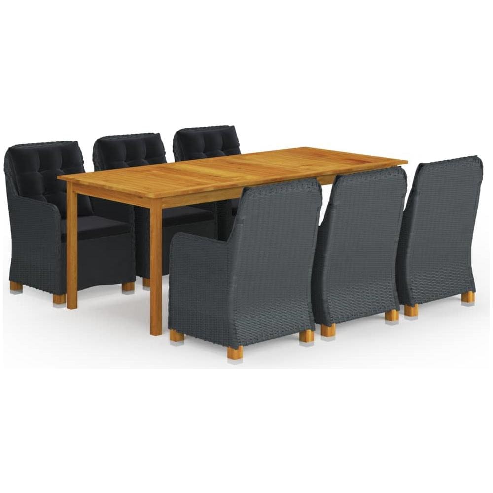 Set Mobili da Pranzo per Giardino 7 pz Grigio Scuro - Foto 1