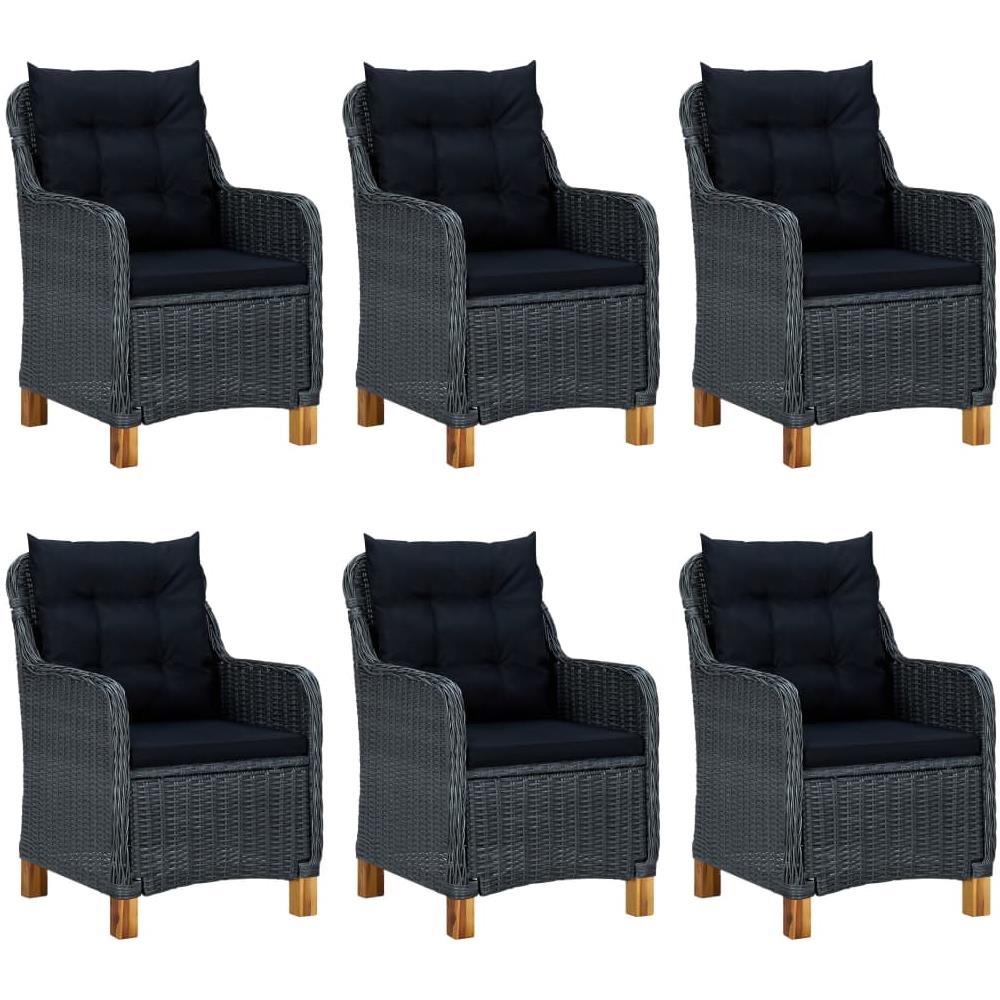 Set Mobili da Pranzo per Giardino 7 pz Grigio Scuro - Foto 2