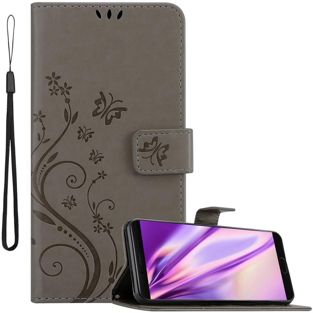 Cadorabo Custodia Compatibile Con Huawei Mate 10 In Grigio Fiore - Coperchio Protettivo In Design Floreale Con Chiusura Magnetica, Funzione Stand E Slot Per Carte - Foto 1