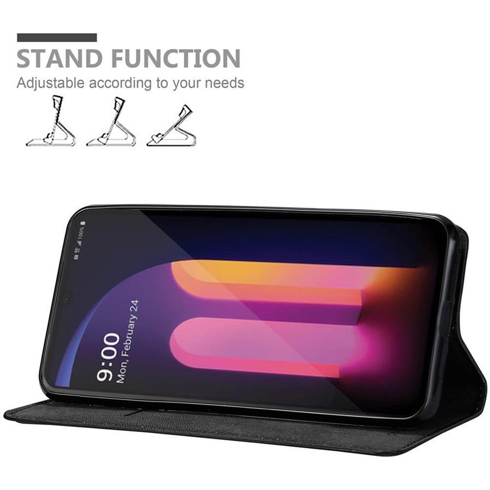 Cadorabo Custodia Compatibile Con Lg V60 Thinq In Nero Di Notte - Coperchio Protettiva Con Chiusura Magnetica, Funzione Stand E Tasca Per Le Carte - Foto 2