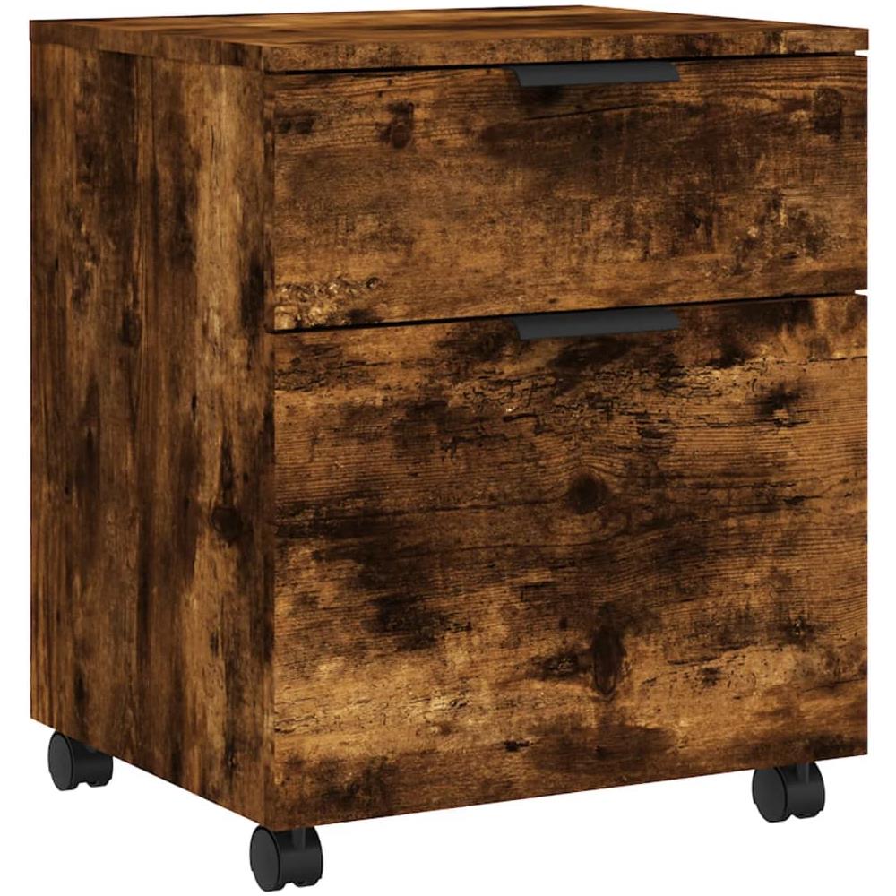 Schedario Con Ruote Rovere Fumo 45x38x54 Cm Legno Multistrato - Foto 2