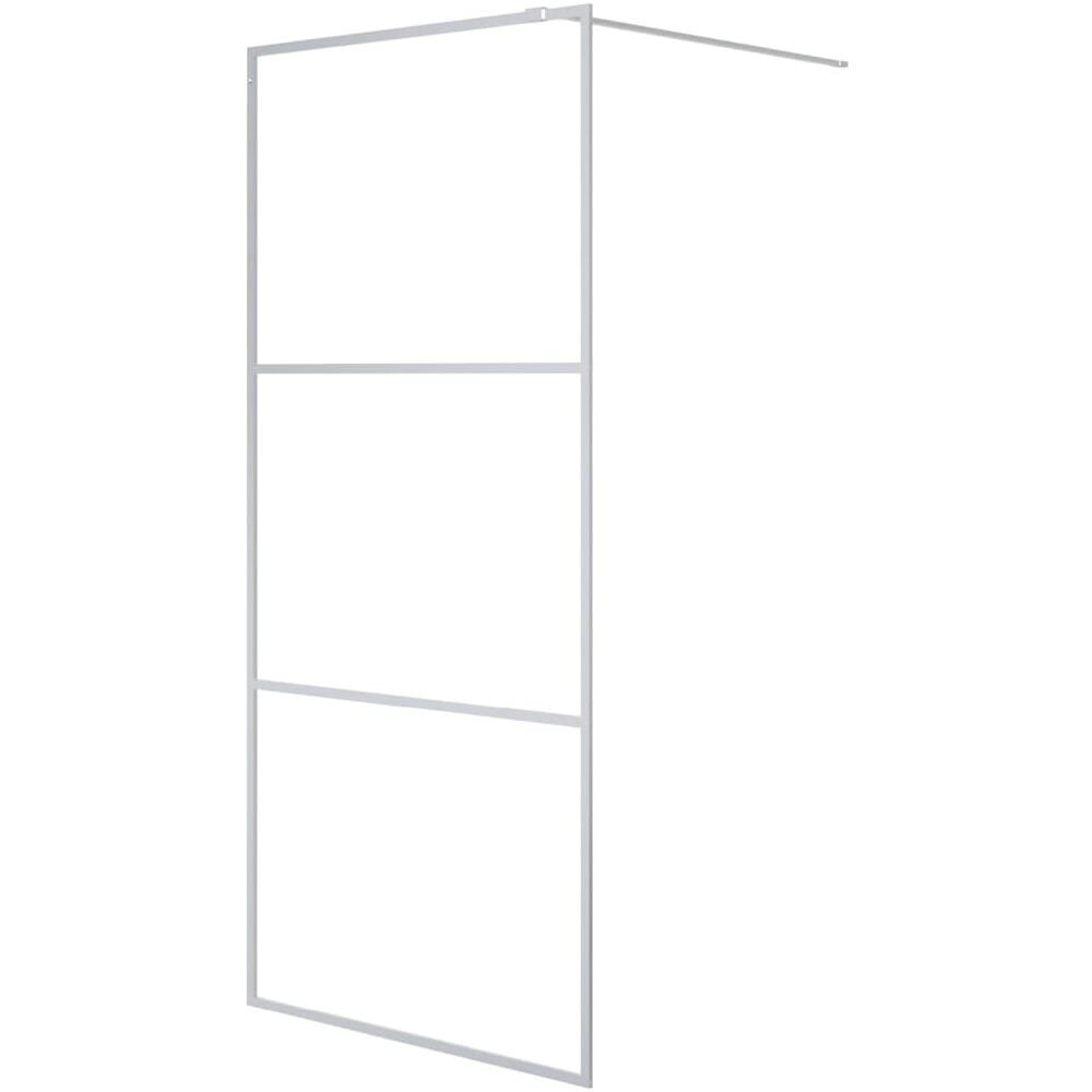 Parete Doccia Walk In Argento 90x195 Cm Vetro Trasparente Esg - Foto 2