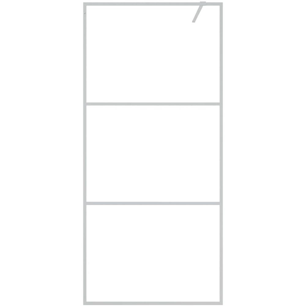 Parete Doccia Walk In Argento 90x195 Cm Vetro Trasparente Esg - Foto 3