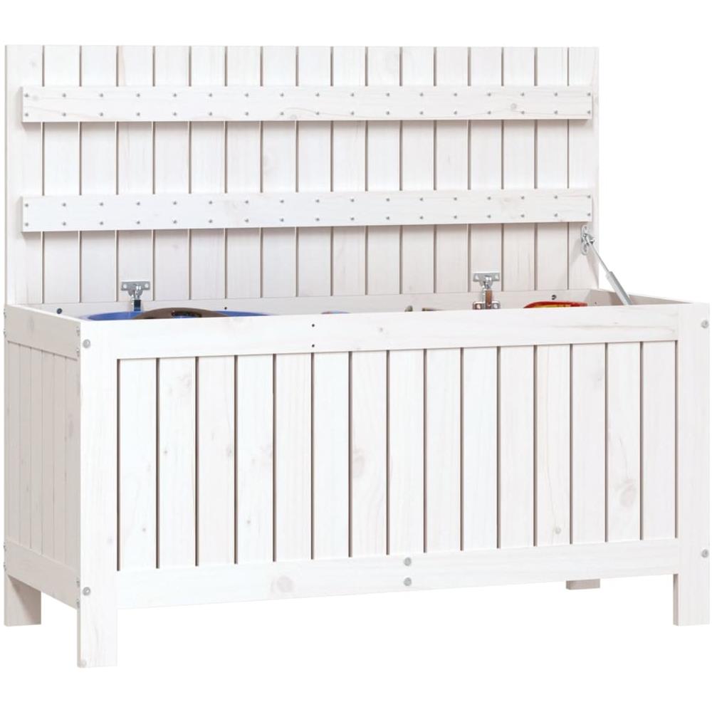 Contenitore Giardino Bianco 108x42,5x54 Cm Legno Massello Pino - Foto 2