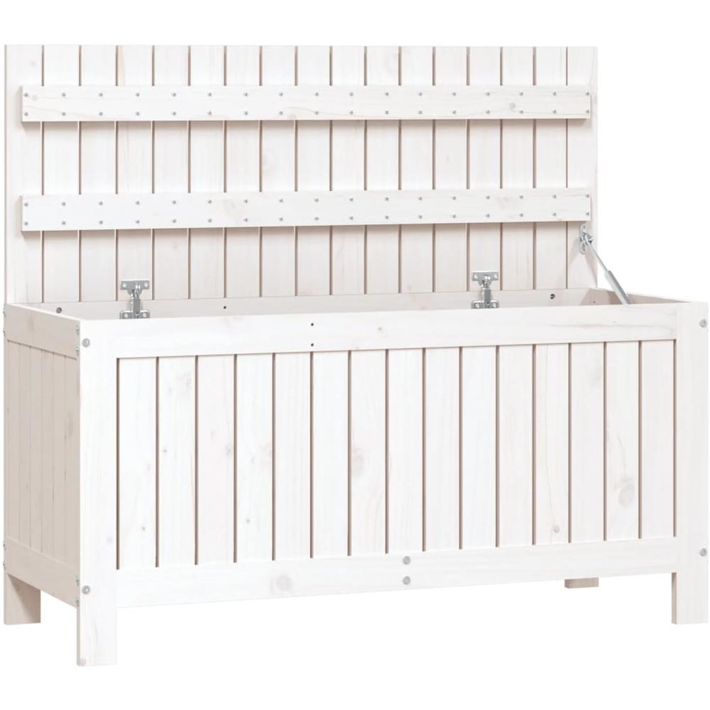Contenitore Giardino Bianco 108x42,5x54 Cm Legno Massello Pino - Foto 1