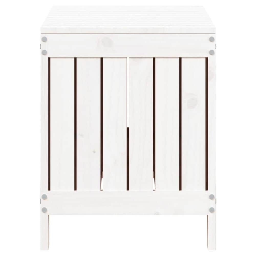 Contenitore Giardino Bianco 108x42,5x54 Cm Legno Massello Pino - Foto 9