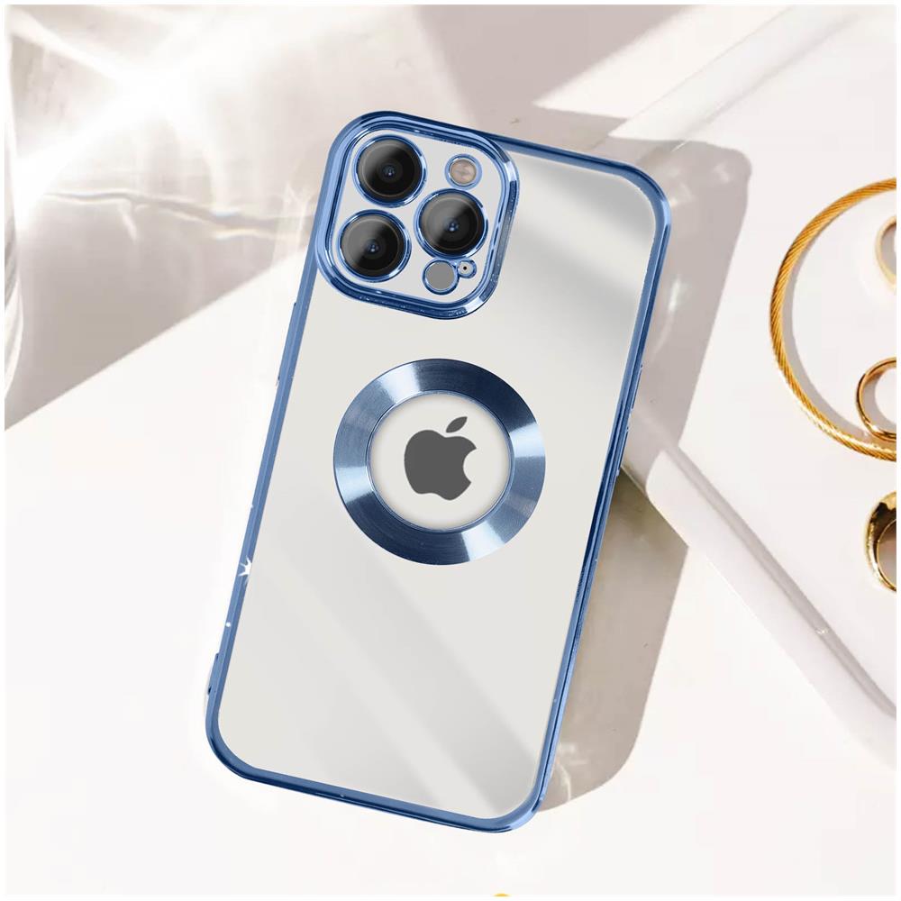 Cover Per Iphone 12 Pro Max Glitter Amovibile Silicone Protecam Spark Azzurra - Foto 2
