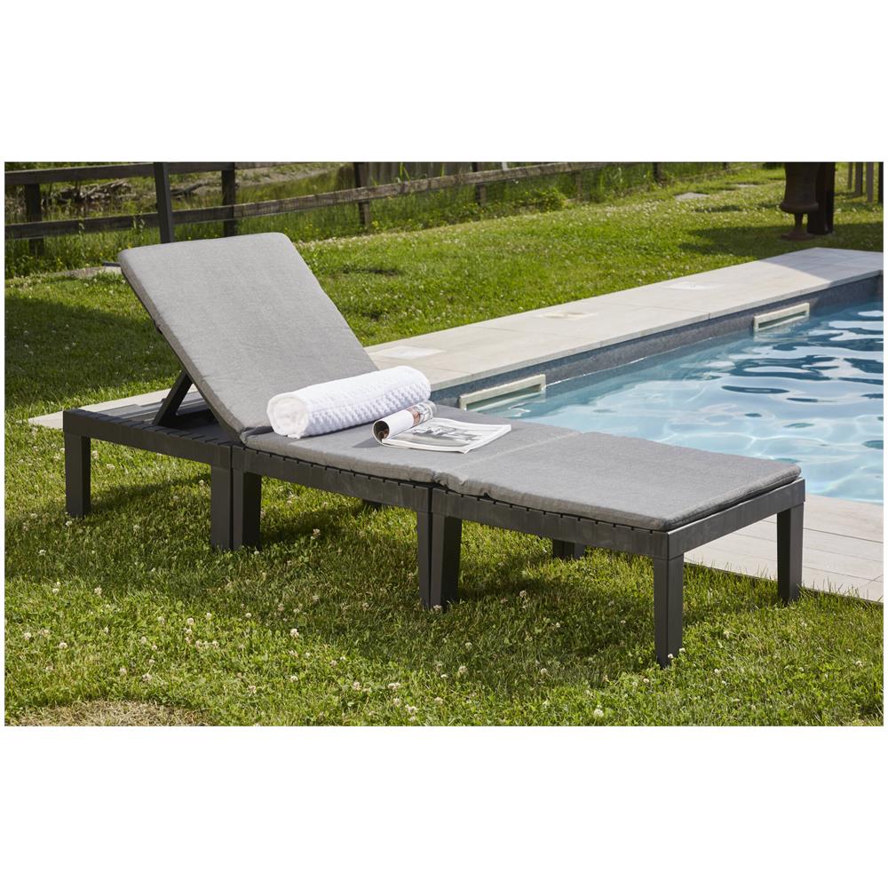 Set Salotto Da Esterno Cervia, Set Da Giardino Con 2 Sedute Con Schienale Ed 1 Modulo Multifunzione, Salottino Con Cuscini, 100% Made In Italy, Antracite - Foto 4