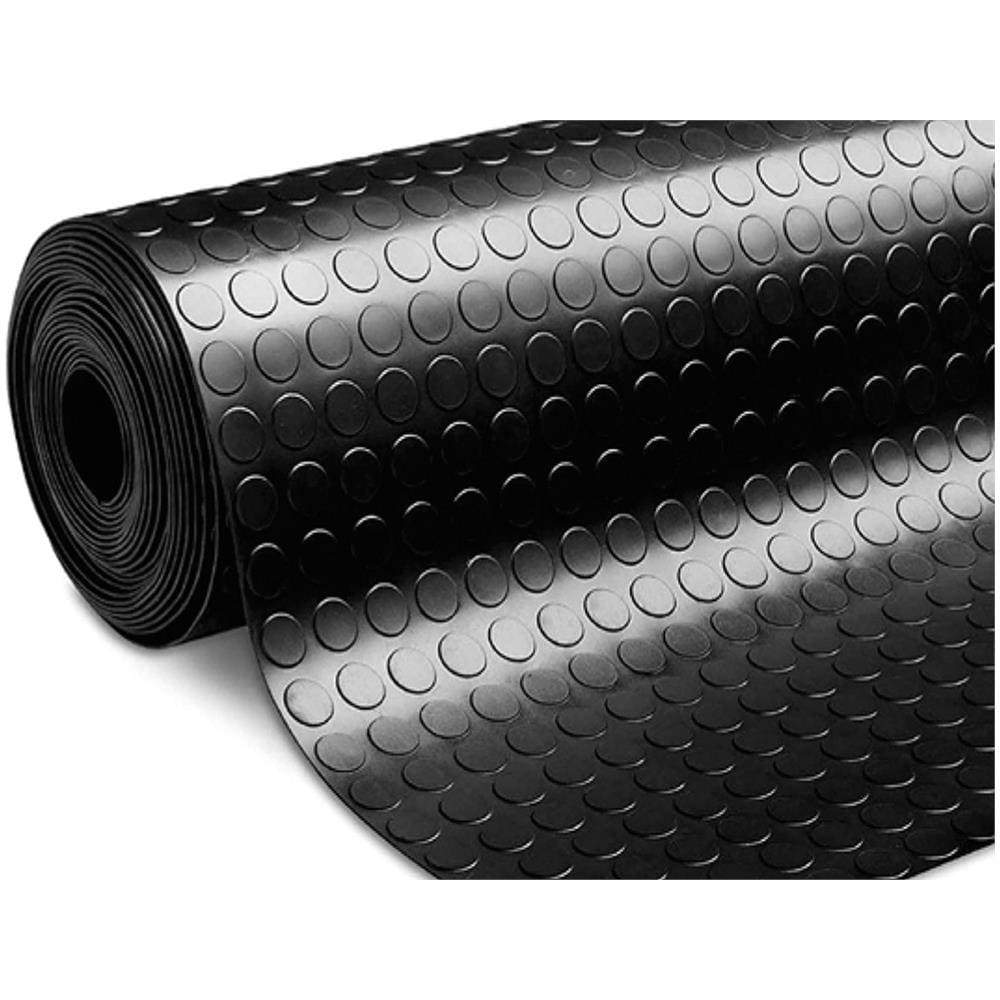 Tappeto Rivestimento Pavimento Gommato Pvc Con Bolle Colore Nero Bollato 100x200 Floor Nero - Foto 1