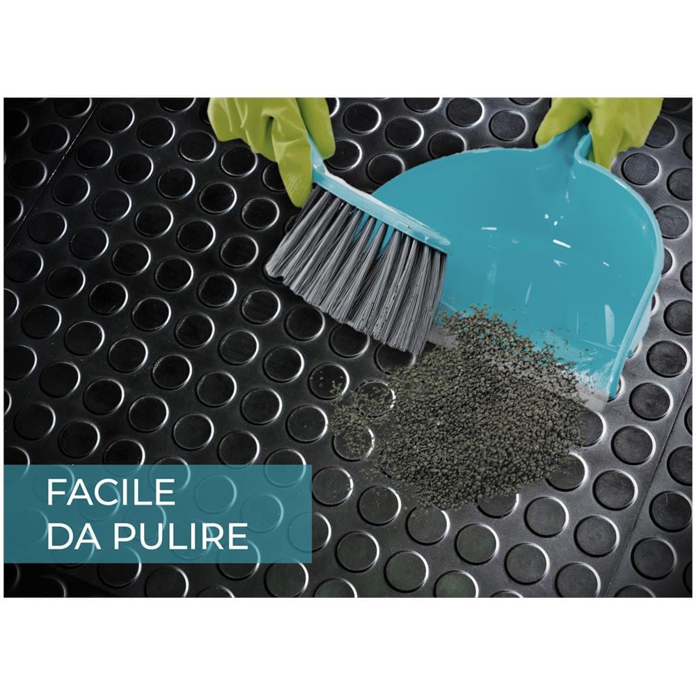 Tappeto Rivestimento Pavimento Gommato Pvc Con Bolle Colore Nero Bollato 100x200 Floor Nero - Foto 5