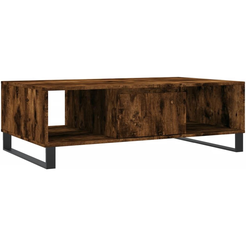 Tavolino Da Salotto Rovere Fumo 104x60x35 Cm Legno Multistrato - Foto 2