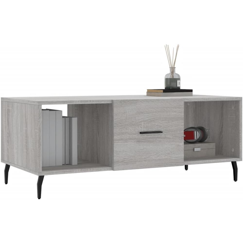 Tavolino Da Salotto Grigio Sonoma 102x50x40cm Legno Multistrato - Foto 3