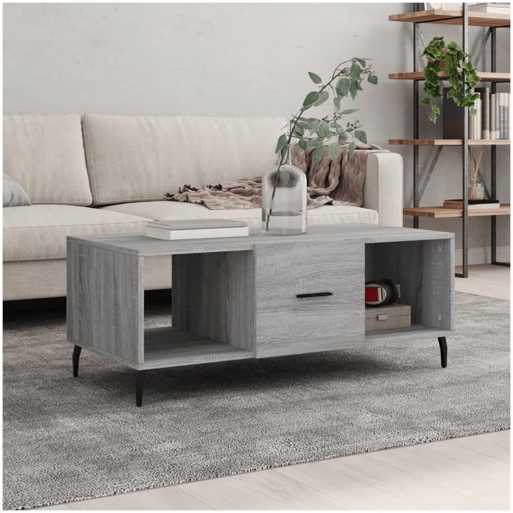 Tavolino Da Salotto Grigio Sonoma 102x50x40cm Legno Multistrato - Foto 1