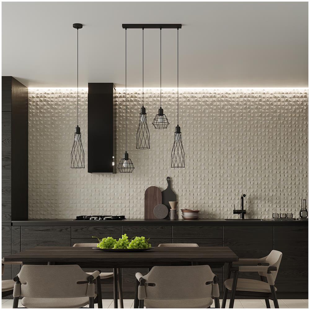 Sollux Lighting Lampada A Sospensione Suba 1 Nero Sl.1165 - Industriale Lampade A Sospensione Nero 139x12x12 Cm - Foto 1