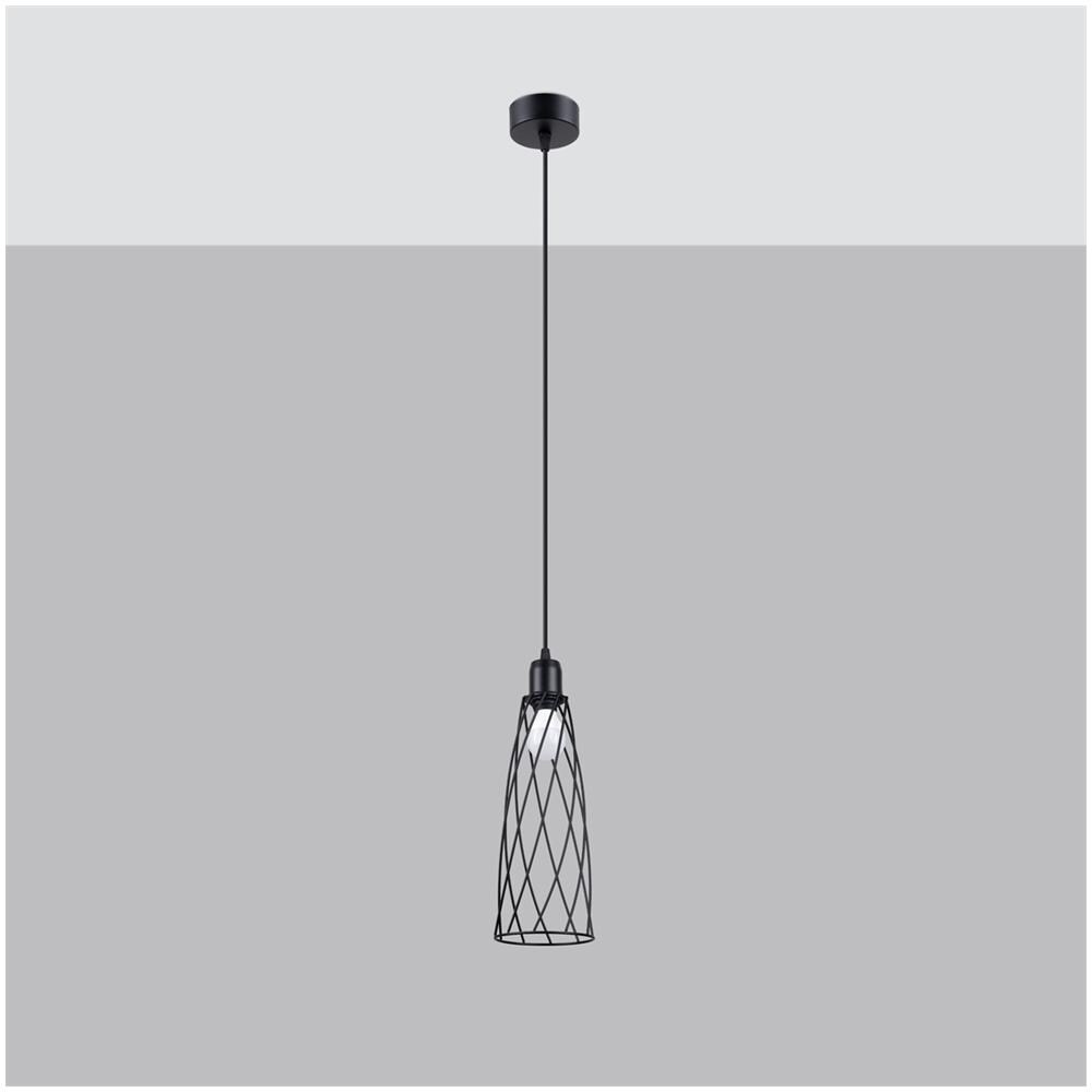 Sollux Lighting Lampada A Sospensione Suba 1 Nero Sl.1165 - Industriale Lampade A Sospensione Nero 139x12x12 Cm - Foto 2