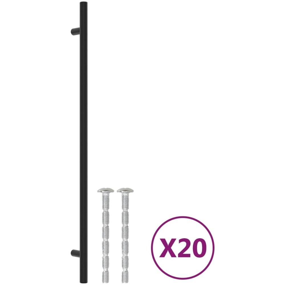 Maniglie per Mobili 20 pz Nere 320 mm in Acciaio Inox - Foto 2