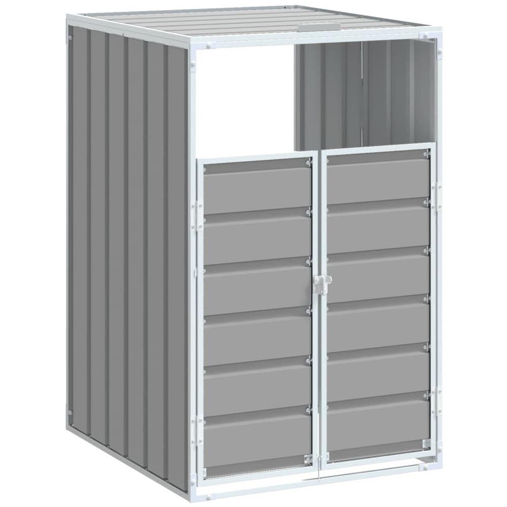 Copribidone con Ruote Bidone Singolo Grigio 72x81x115cm Acciaio - Foto 1
