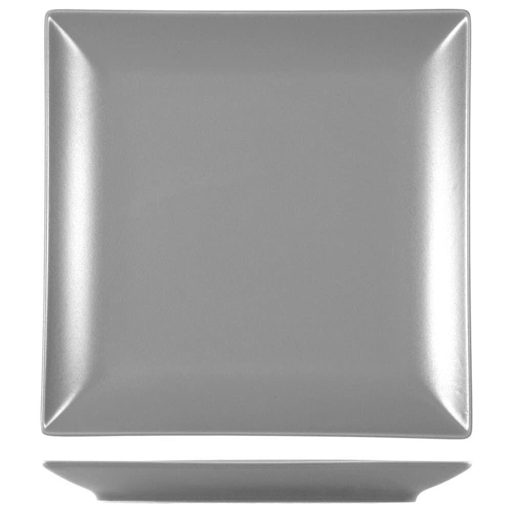 Confezione 6 piatti frutta quadrati Boston in stoneware grigio cm 18x18 - Foto 1