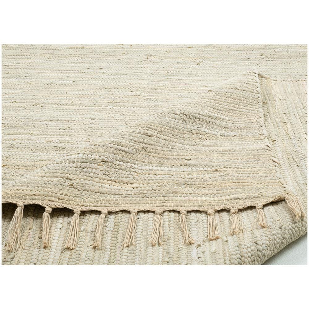 Tappeto in cotone intrecciato con frange 40x60 cm naturale - Foto 2