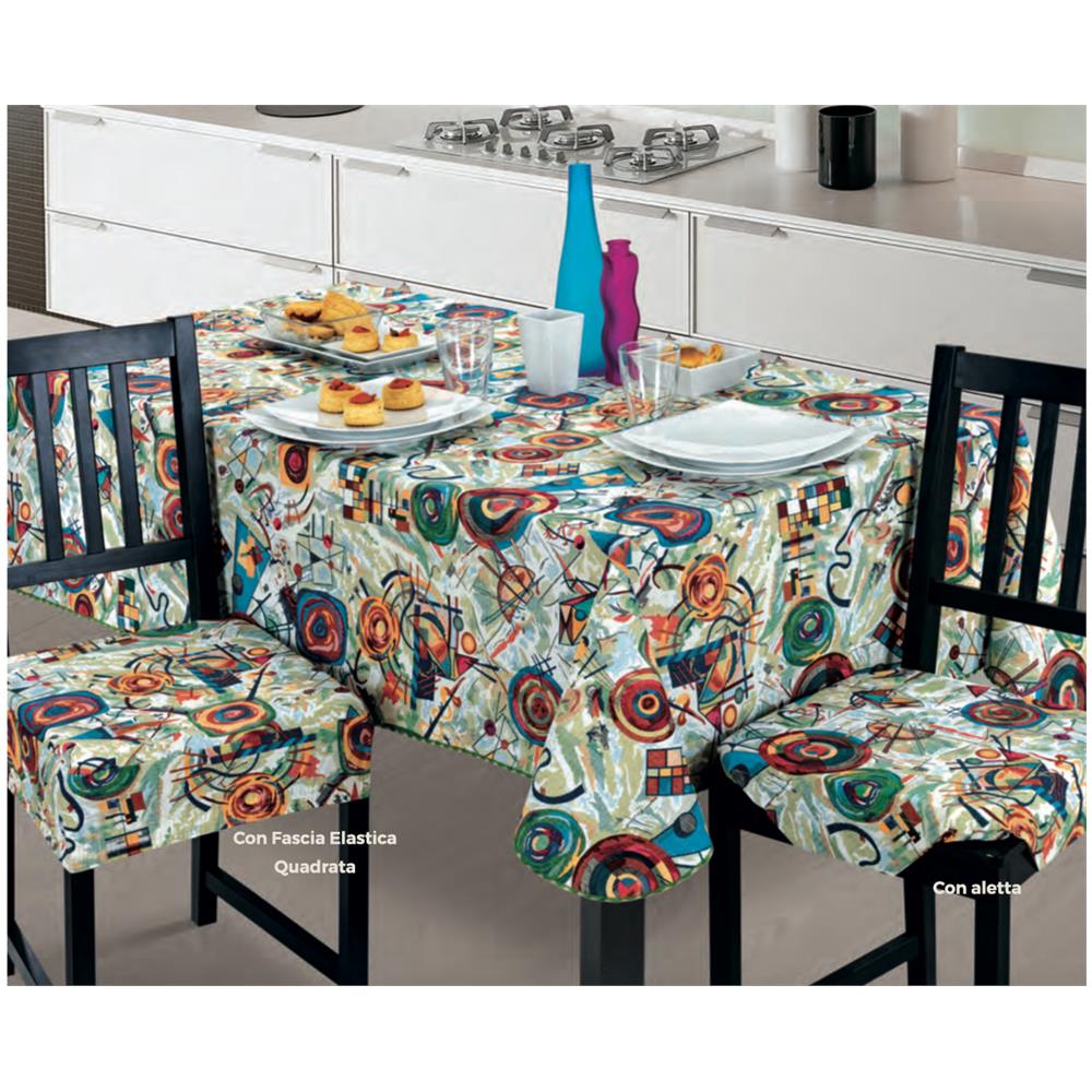 Tovaglia Copritavolo Resinata Antimacchia Modello Picture Made In Italy 140x180 Verde - Foto 2