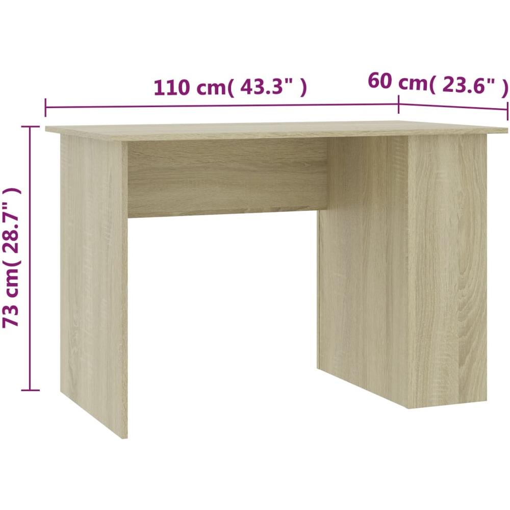 Scrivania Rovere Sonoma 110x60x73 cm in Legno Multistrato - Foto 2