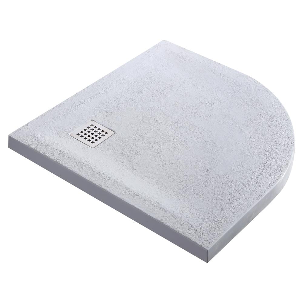 Piatto Doccia Mineral Marmo Resina Curvo Antiscivolo H3,5cm *** Misure : L90 X P90 X H3,5 Cm, Tinta : Bianco - Foto 1