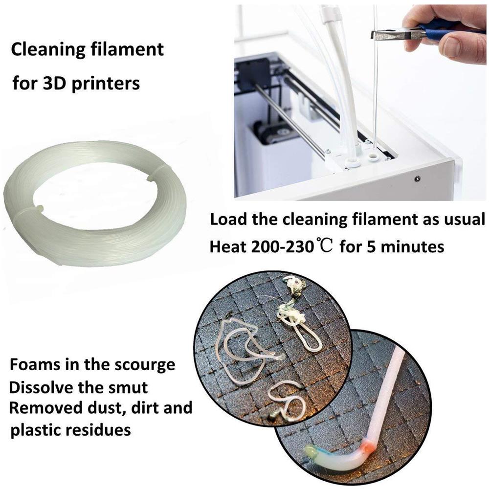 Pulizia Filamento 175 Millimetri Stampante 3d A Secco Filamento 100g Spool Di Stampa 3d Incandescenza Per Stampanti 3d Naturale - Foto 4