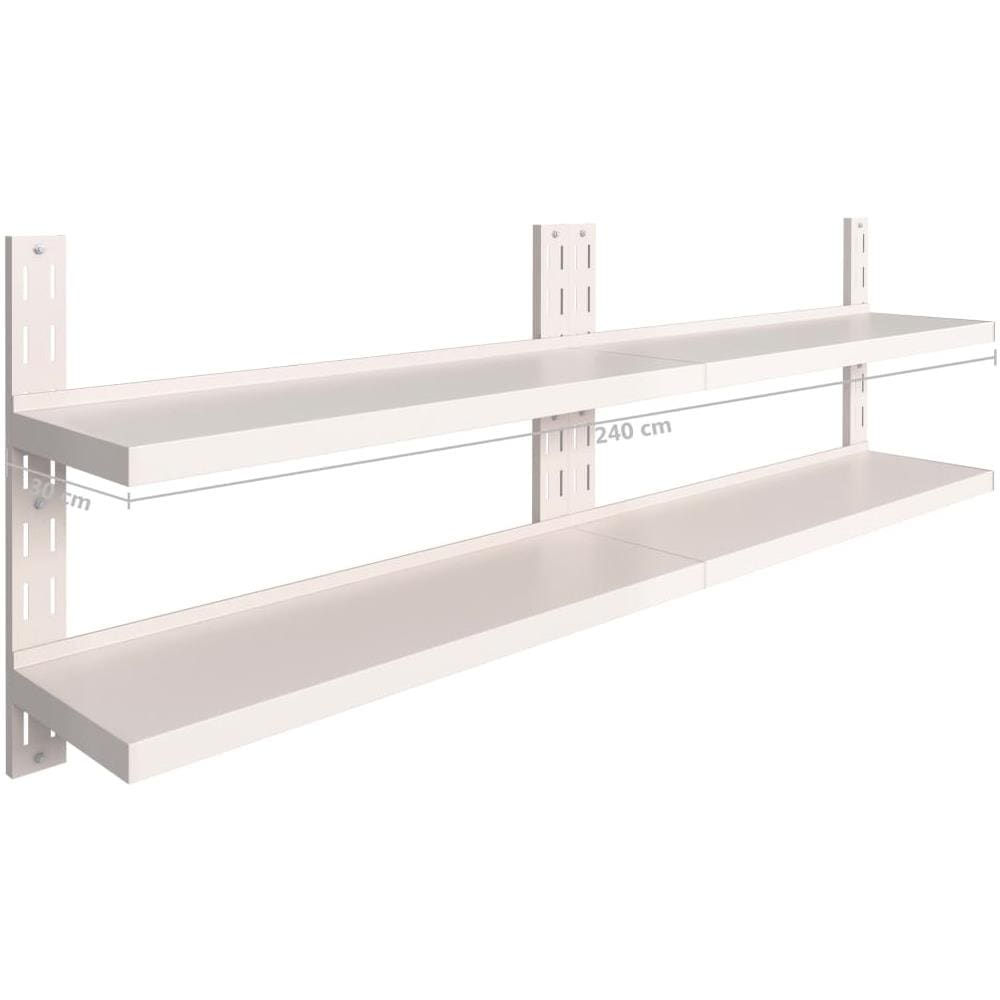 Mensole Galleggianti A 2 Livelli 2 Pz In Acciaio Inox 240x30 Cm - Foto 7