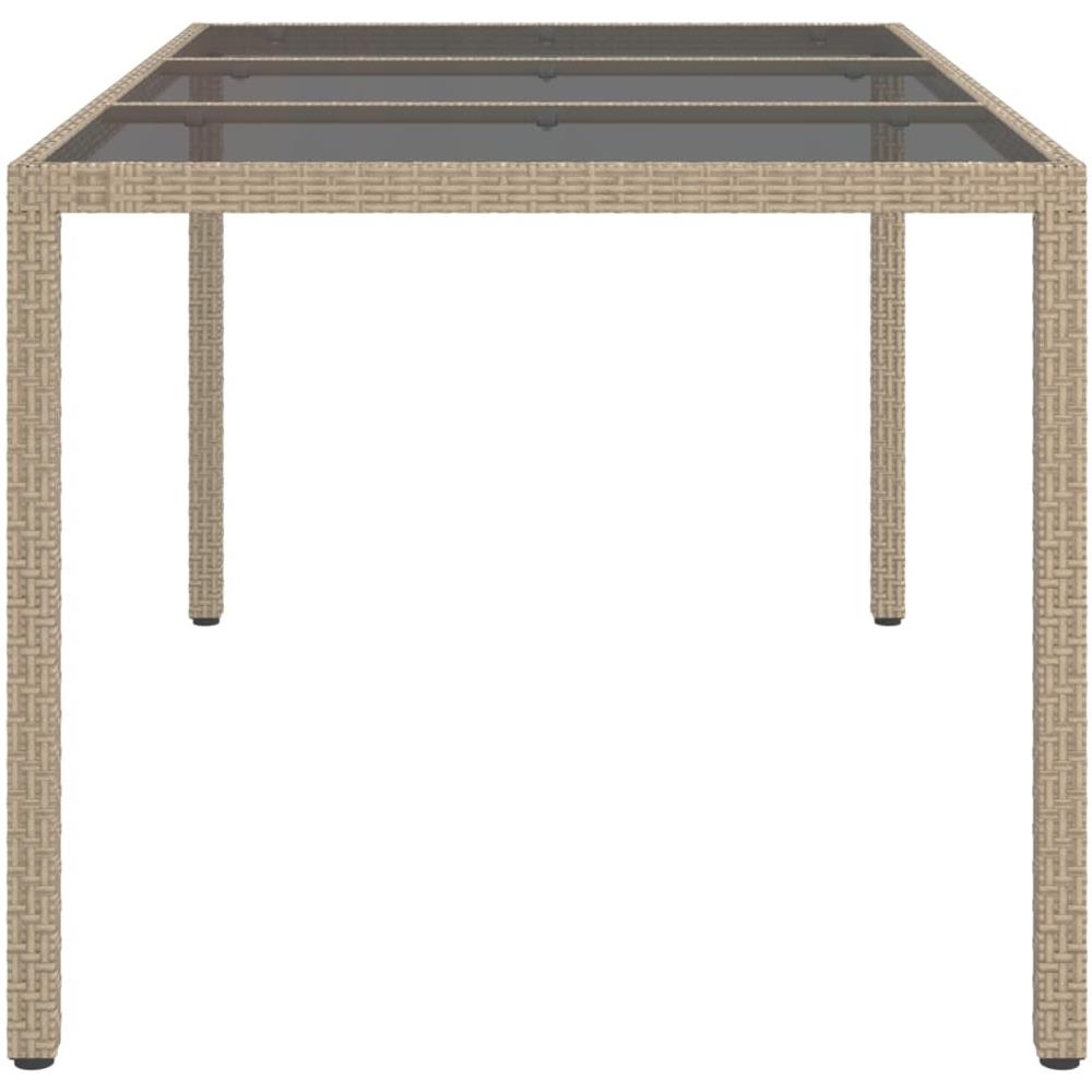 Tavolo Giardino 150x90x75cm Vetro Temperato Polyrattan Beige - Foto 4