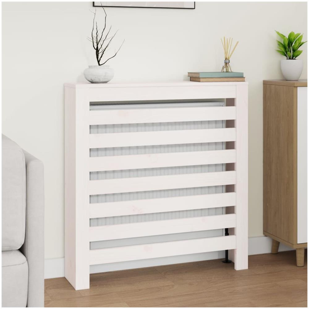 Copertura Termosifone Bianca 79,5x19x84 Cm Legno Massello Pino - Foto 1