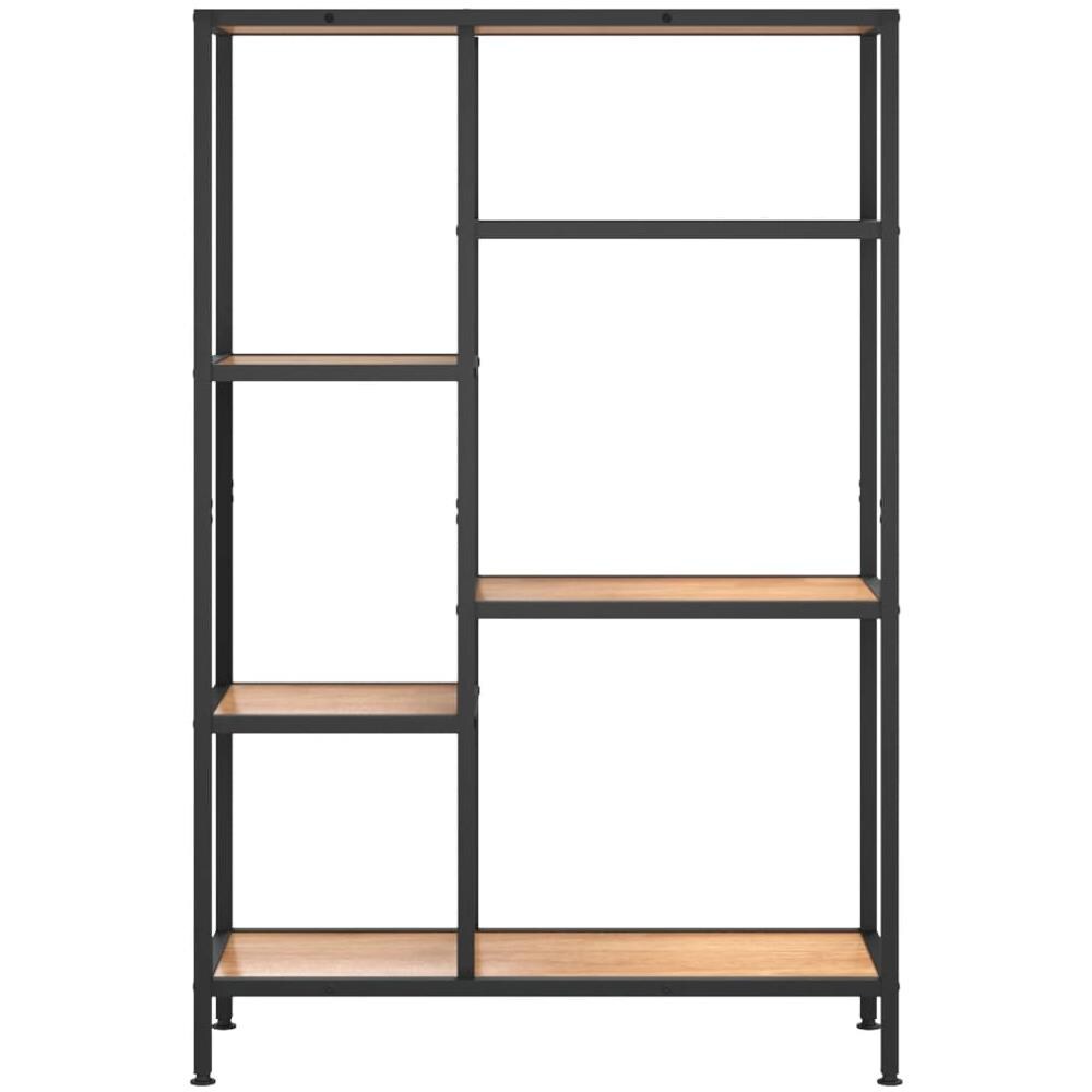 Scaffale Per Libri 80x30x120 Cm Acciaio E Legno Multistrato - Foto 5