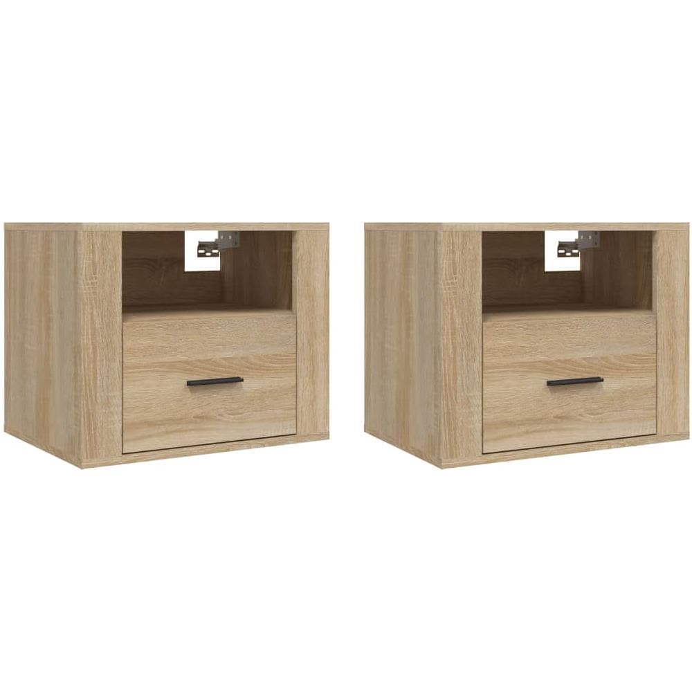 Comodini A Muro 2 Pz Rovere Sonoma 50x36x40 Cm - Foto 2