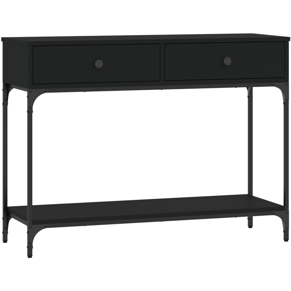 Tavolino Consolle Nero 100x34,5x75 Cm In Legno Multistrato - Foto 2