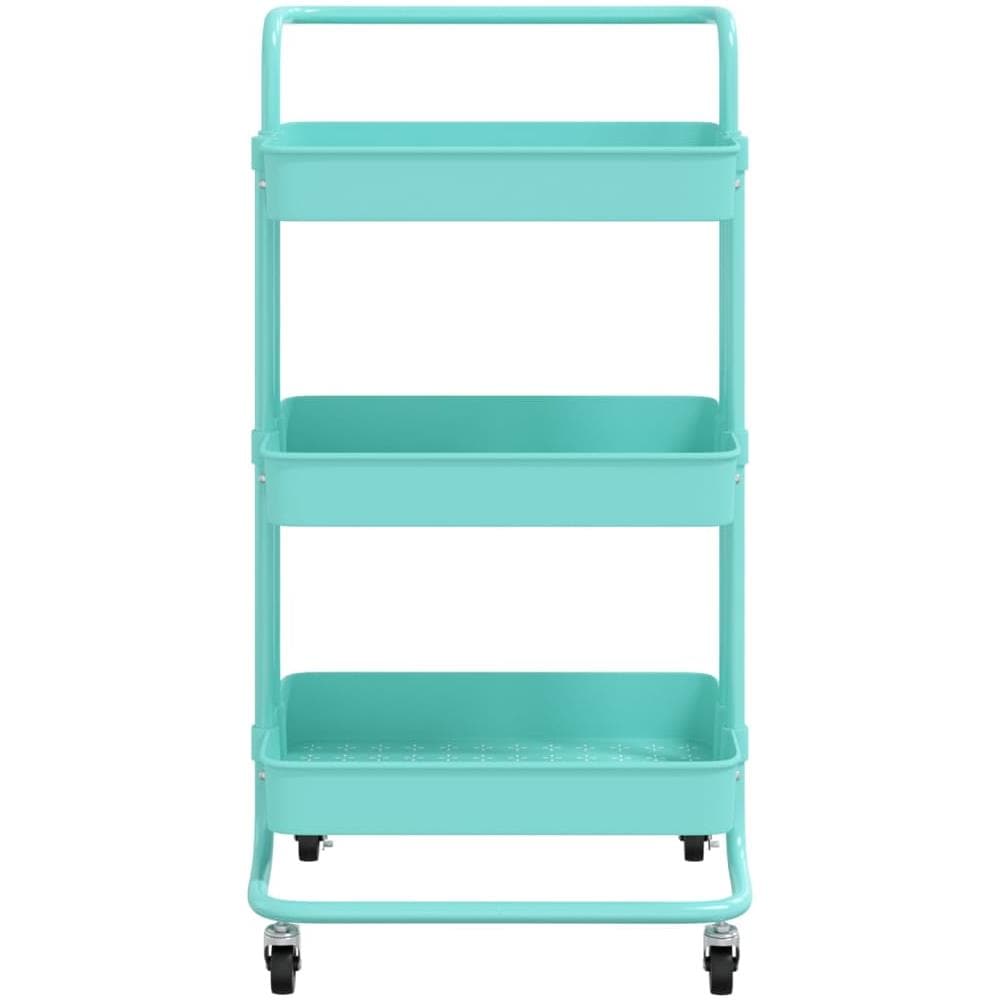 Carrello Da Cucina 3 Ripiani Turchese 42x35x85 Cm Ferro E Abs - Foto 1
