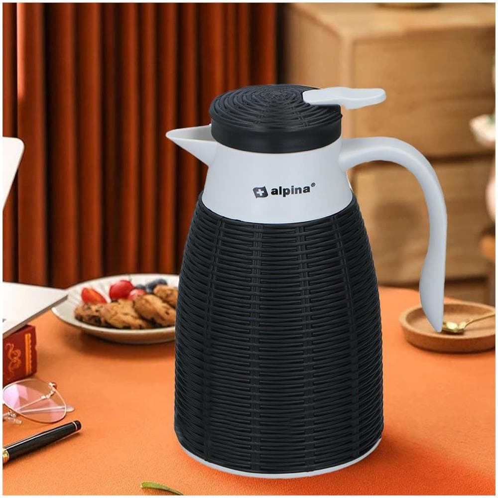 Caraffa Termica Bottiglia con Tappo Salvafreschezza Sottovuoto Thermos Nero - Foto 2