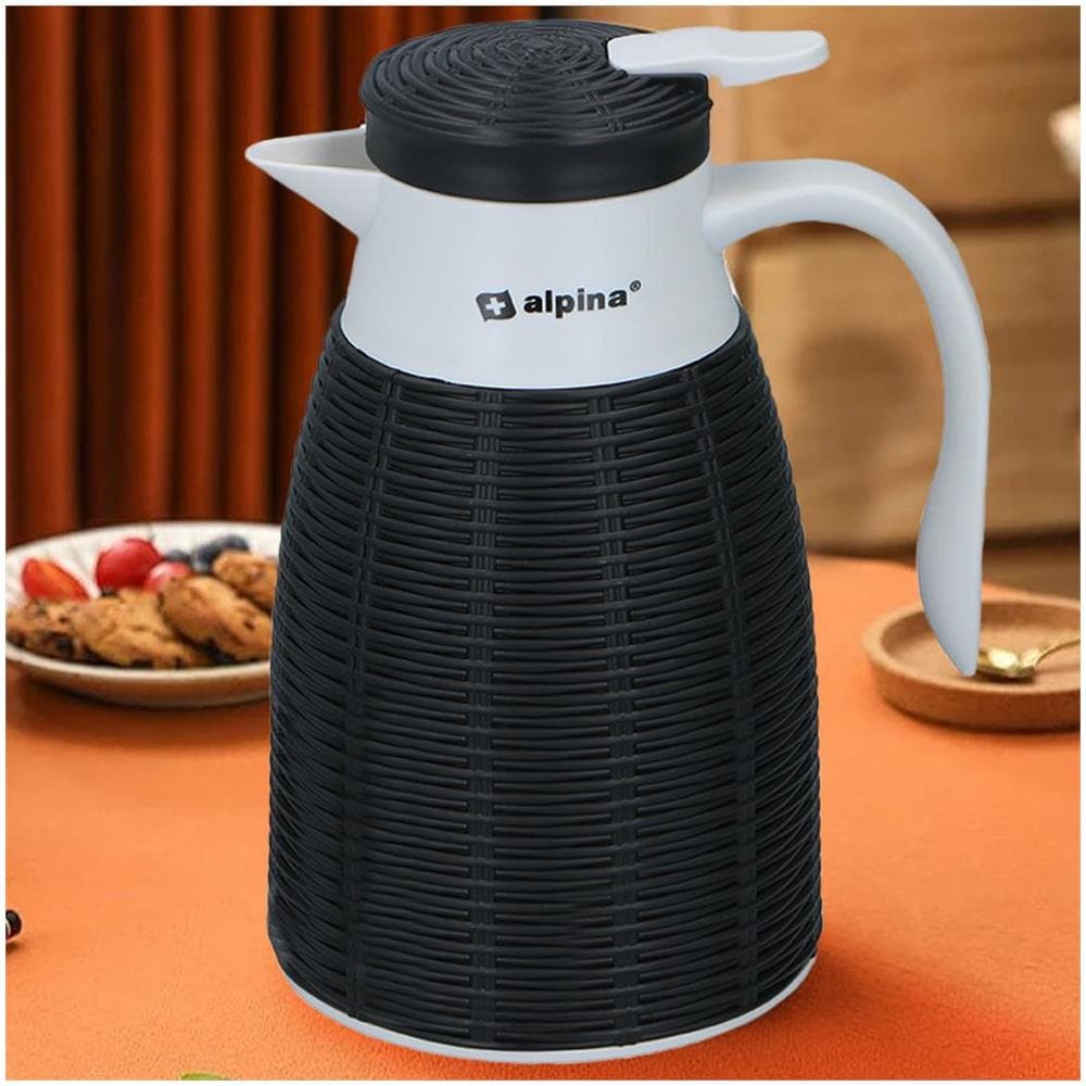 Caraffa Termica Bottiglia con Tappo Salvafreschezza Sottovuoto Thermos Nero - Foto 1