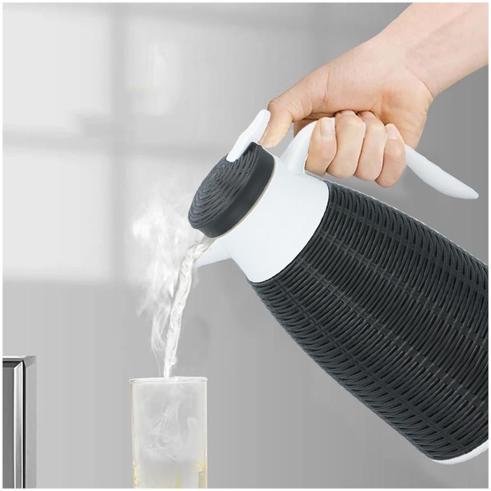 Caraffa Termica Bottiglia con Tappo Salvafreschezza Sottovuoto Thermos Nero - Foto 3