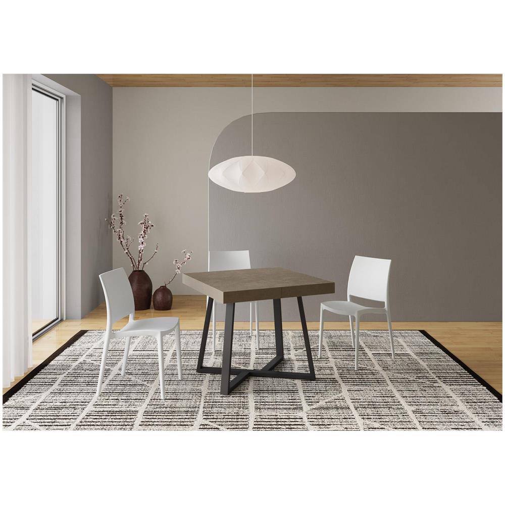 Tavolo allungabile 90x90/194 cm Zeplir tortora gambe antracite - Foto 2