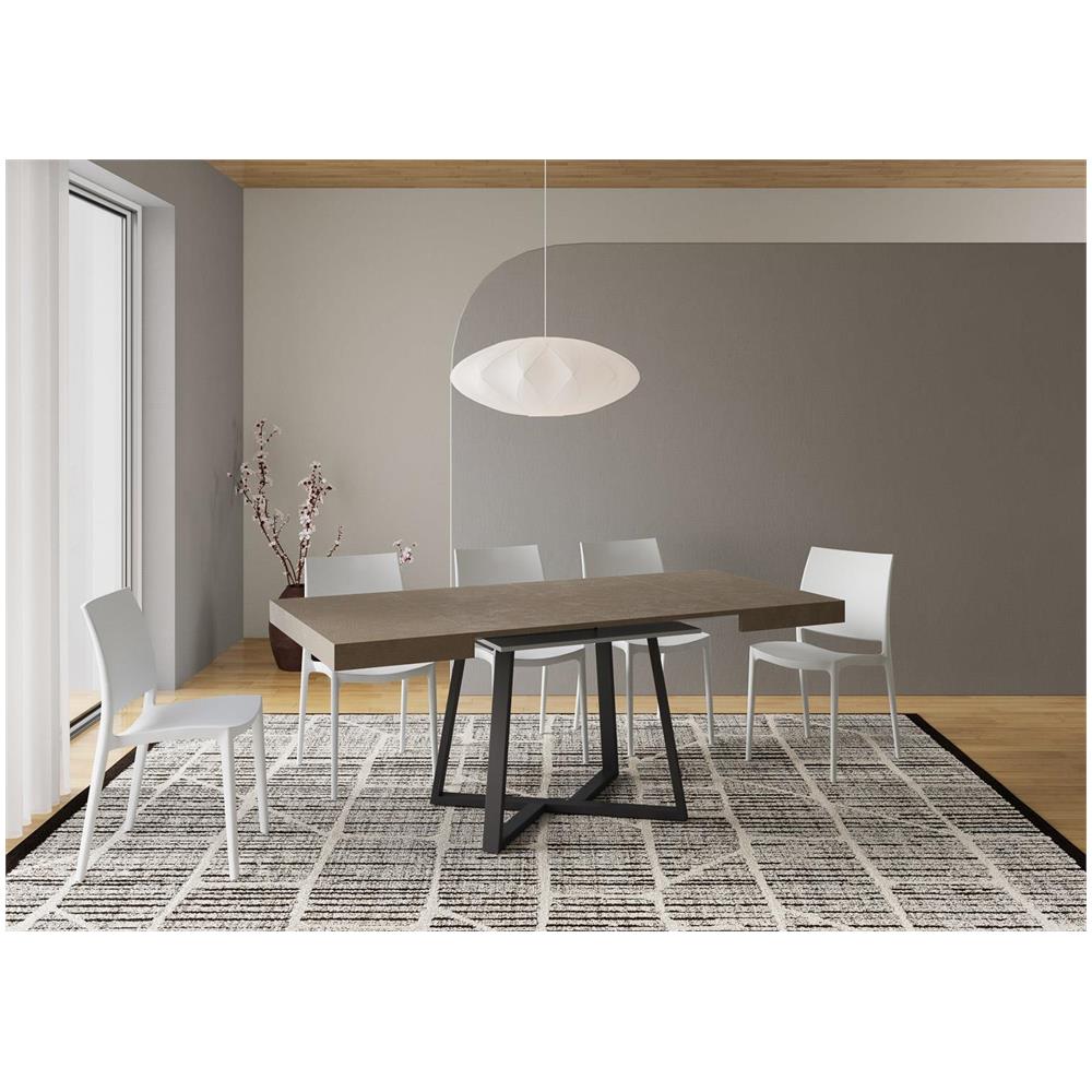 Tavolo allungabile 90x90/194 cm Zeplir tortora gambe antracite - Foto 3