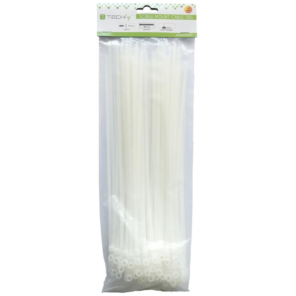 ISWTH-30048 - Fascette Fermacavi con Occhiello 300x4,8mm in Nylon 100pz Bianco - Foto 2