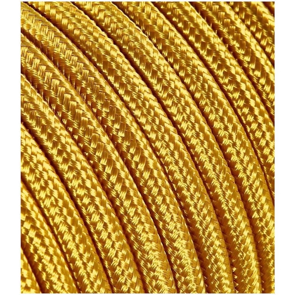 Cavo Elettrico Tondo Rivestito In Tessuto Colorato Oro 10 Metri 2x0,75 Rotondo Per Lampadari, Lampade, Abat Jour, Design. Made In Italy! - Foto 1