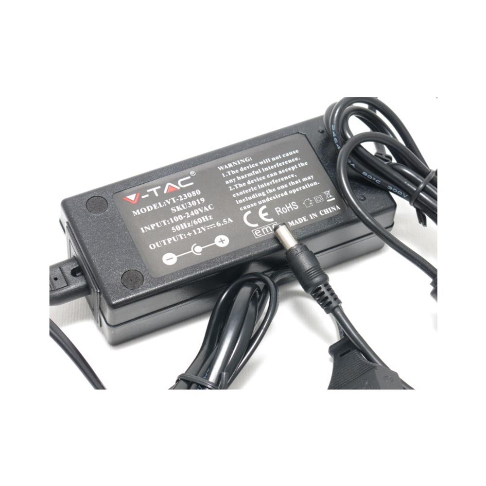 Alimentatore Strisce Led 12v 80w Ip20 Interno Vt-23080 3019 - Foto 1