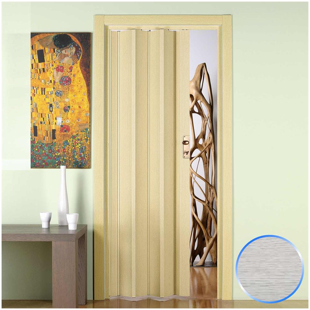 Porta a soffietto in pvc luciana rovere tortora 3d 88,5x214 cm