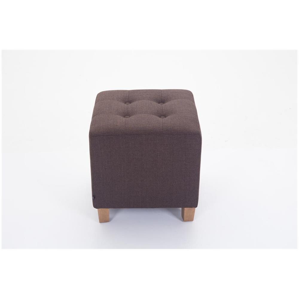 Poggiapiedi Divano Pharao - Sgabello Pouf Capitonné Imbottito in Tessuto I Sgabello Basso Salotto Piedini in Legno I Sgabello Quadrato da Sala 45x45 cm I Pouf Design Salotto Marrone - Foto 2