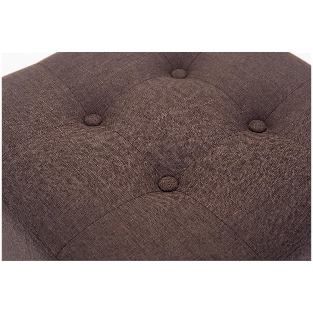 Poggiapiedi Divano Pharao - Sgabello Pouf Capitonné Imbottito in Tessuto I Sgabello Basso Salotto Piedini in Legno I Sgabello Quadrato da Sala 45x45 cm I Pouf Design Salotto Marrone - Foto 5