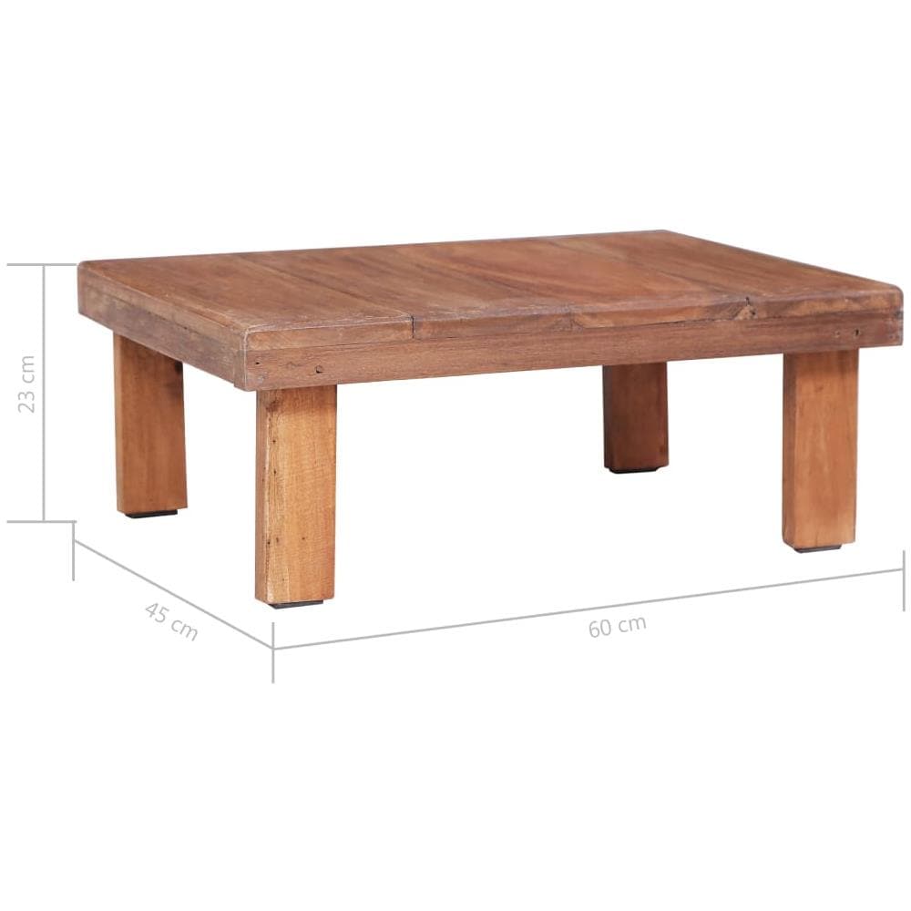 Tavolino Da Caffè 60x45x23 Cm Legno Massello Di Recupero - Foto 5