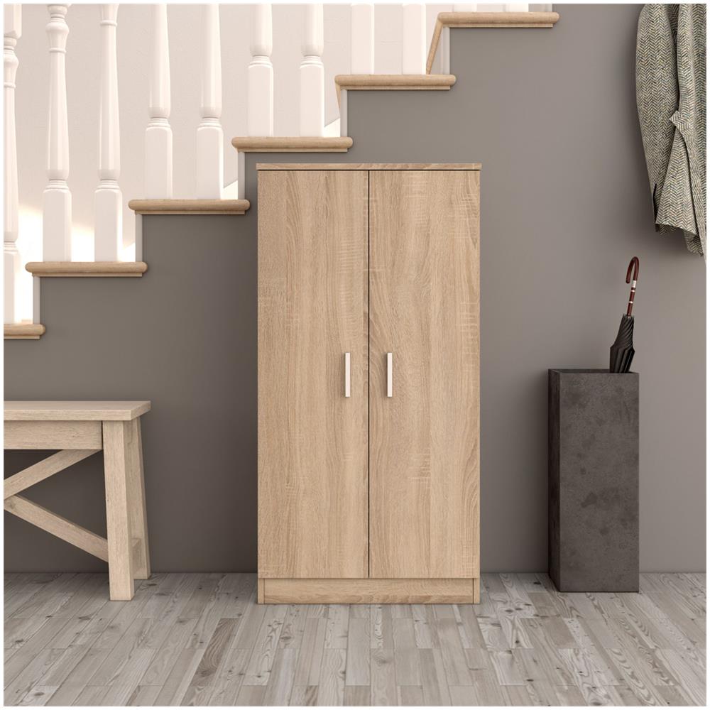 Armadio scarpiera multiuso armadietto mobile bagno casa garage 2 ante 7 ripiani ROVERE 55 X 36 X 108 cm 007813F Armadio scarpiera multiuso armadietto mobile bagno casa garage 2 ante 7 ripiani ROVERE 55 X 36 X 108 cm 007813F