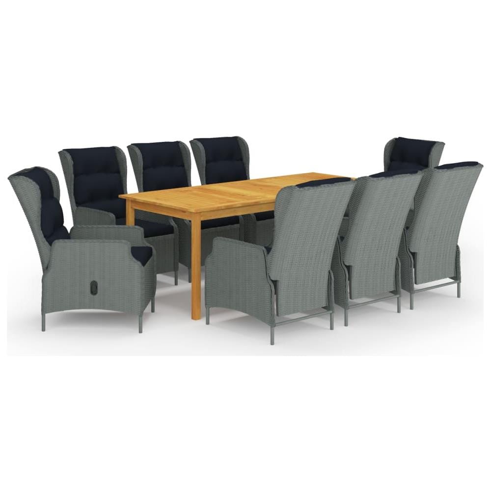 Set da Pranzo da Giardino 9 pz Grigio Chiaro - Foto 1