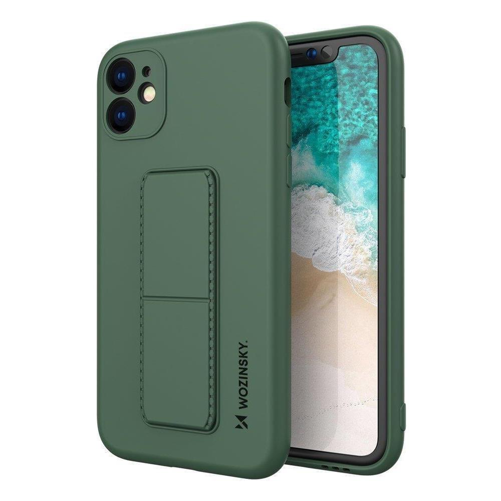 Custodia Kickstand In Silicone Per Samsung Galaxy A22 4g, Verde Scuro - Foto 1