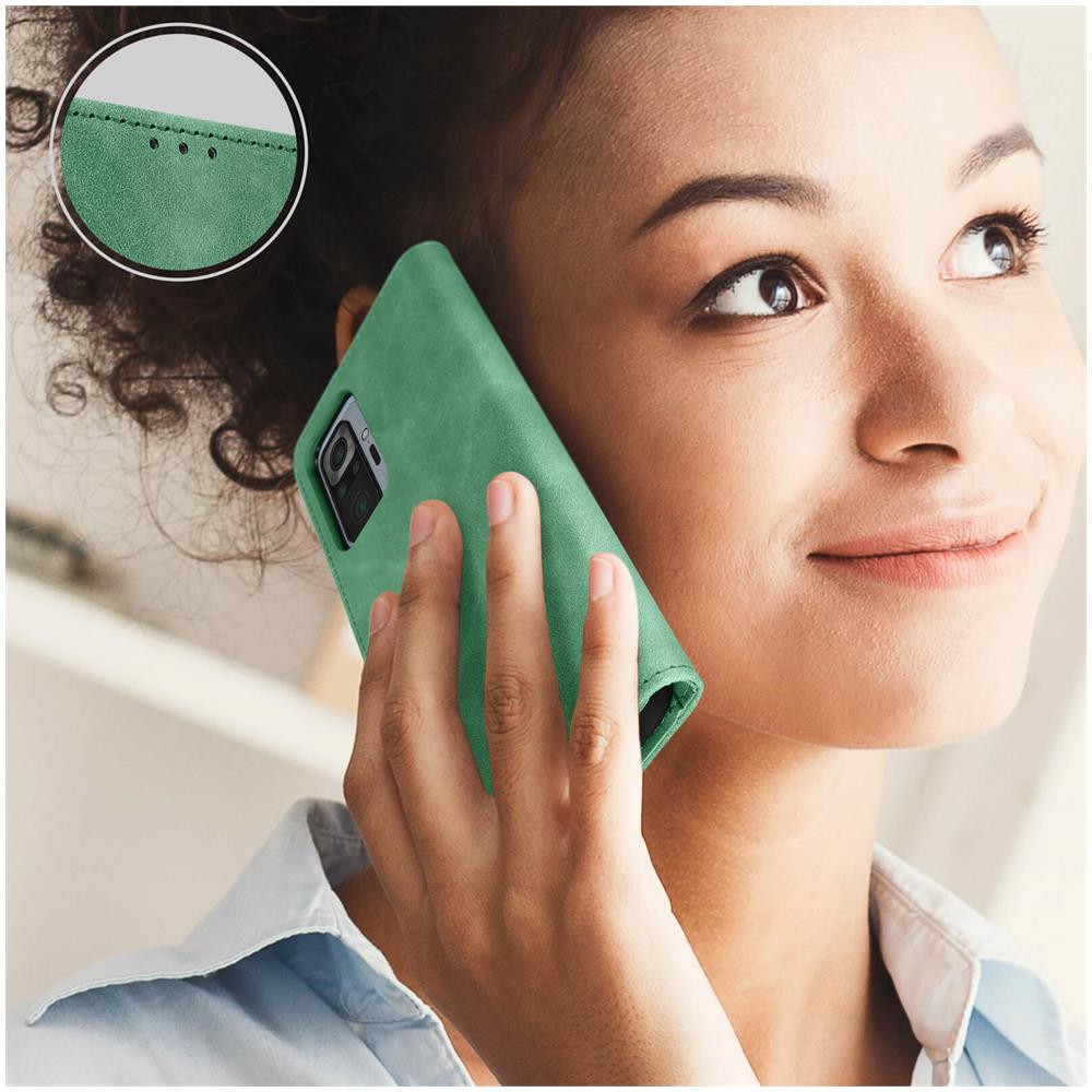 Custodia Galaxy A03s Effetto Scamosciato Portafoglio Tender Book Verde - Foto 5
